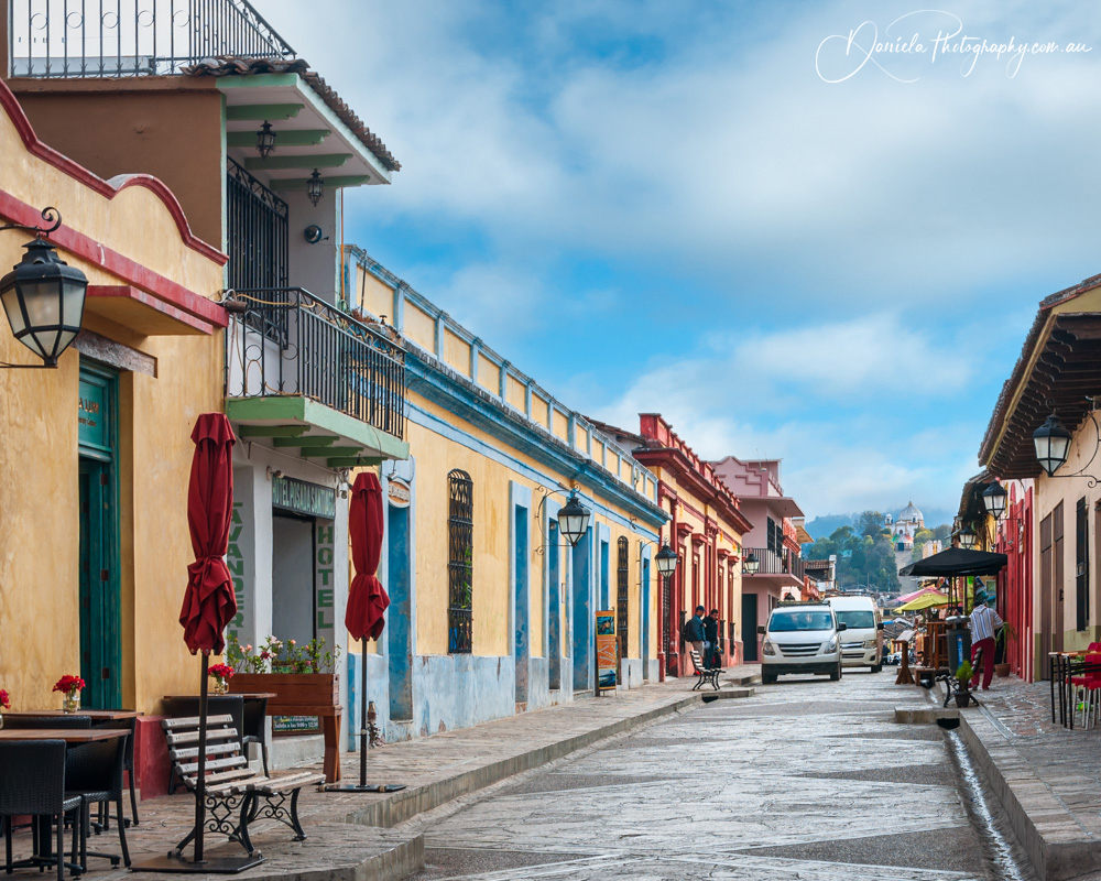 San Cristobal de la Casas Pedestrian Street Colonial Architecture